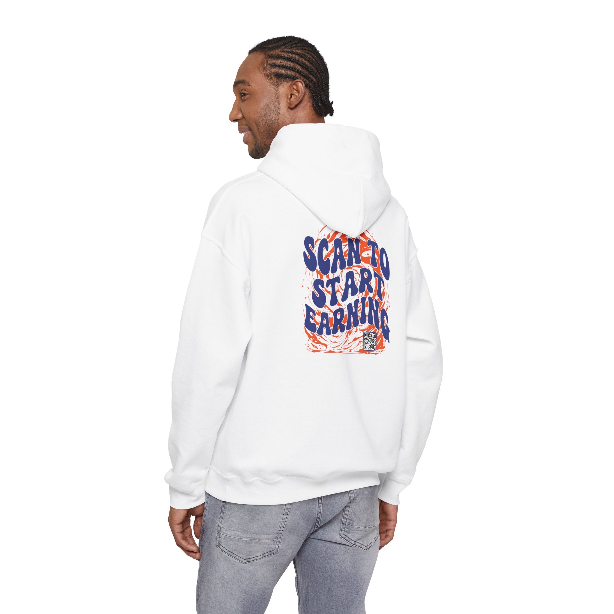 Copy of Scan to Start Earning Hoodie — Motivational Back-Print Streetwear